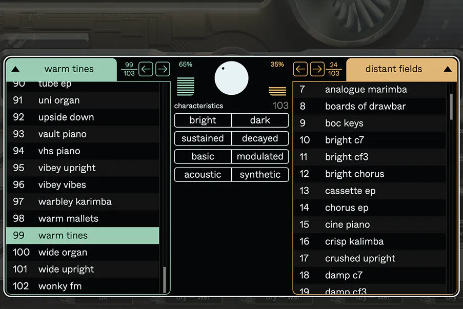 Faded Keys presets list